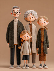 Famille de personnages amusants