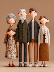 Famille de personnages amusants