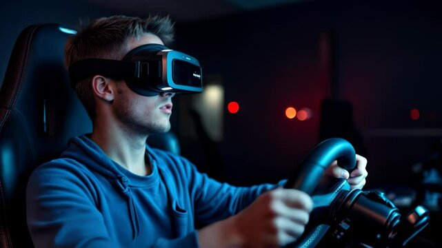 Engaging virtual reality experience with immersive driving simulation at night