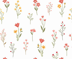 Vecto evening garden seamless pattern background
