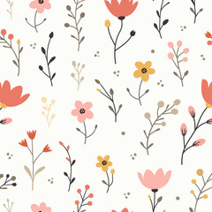 Floral Seamless Vector Background. Floral texture.