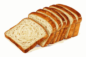 Comfort in Crumb bread isolated watercolor vector illustration svg
