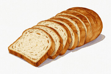 Earthen Loaf bread isolated watercolor vector illustration svg