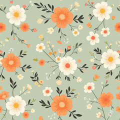 Seamless ornament wallpaper, retro background in vintage style.
