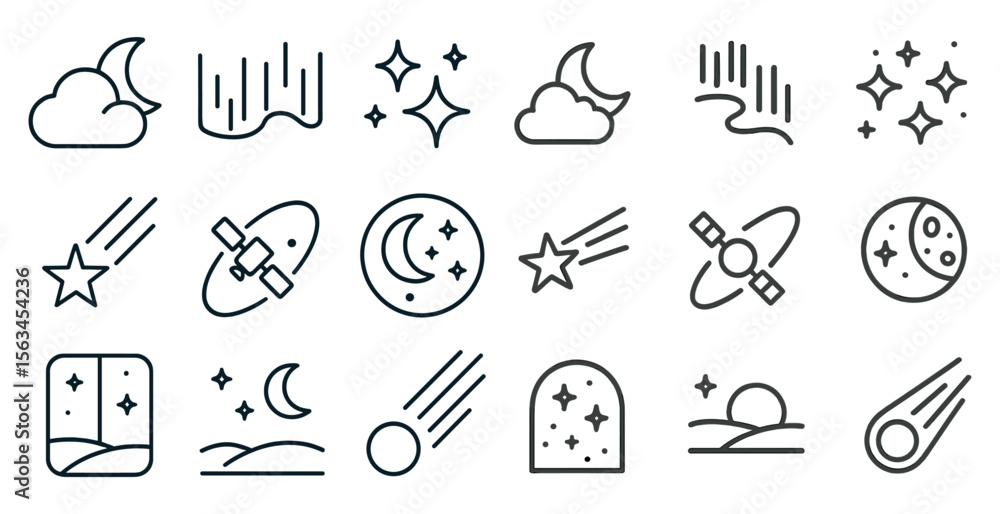 Poster the image is a collection of various celestial objects such as stars, planets, and comets. the objec