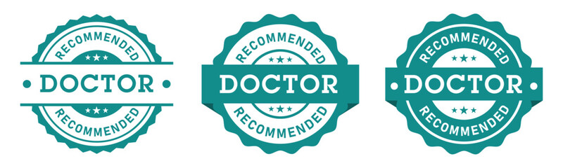 Obraz premium Doctor Recommended Badge Icon Set Medical Seal Design