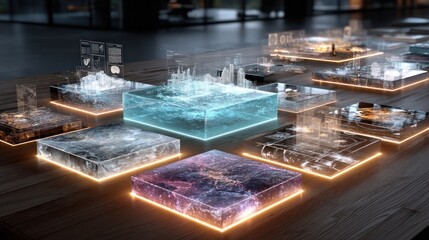 Obraz premium Digital Cityscapes: A Futuristic Visualization of Urban Data