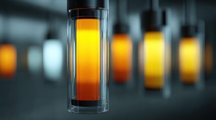 Radiant light sources illuminate an interior with artistic and modern aesthetics