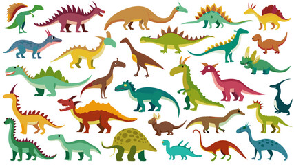 High-Resolution Dinosaur Vector Art - White Background