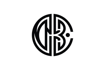 Circular monogram logo design featuring the letters n b and c in black