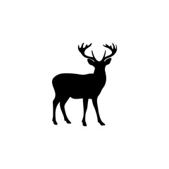 Majestic Deer Silhouette Elegant Wildlife Vector Illustration