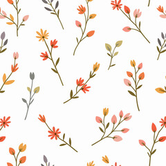 Decorative floral seamless pattern with abstract flowers
