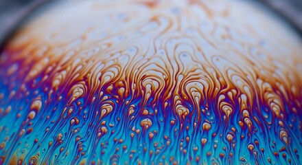 Abstract Macro Photograph of Colorful Soap Bubble Patterns