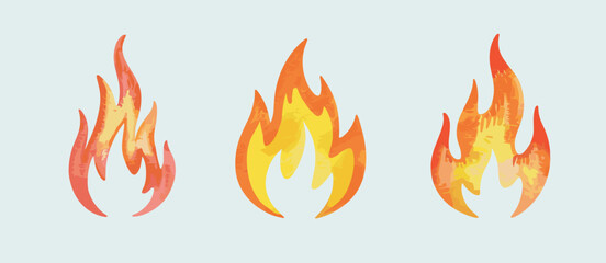 Three vibrant flames, orange, yellow, abstract, fire, warm, burning, energy, hot, flame