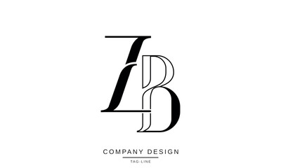 ZB, BZ Abstract Letters Logo Monogram Design Font Icon Vector