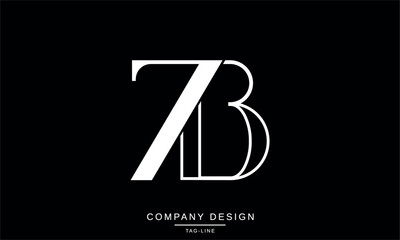 ZB, BZ Abstract Letters Logo Monogram Design Font Icon Vector
