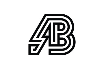 A stylized black and white logo featuring the letters a and b intertwined