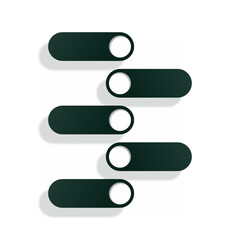 infographic with five levels in dark green