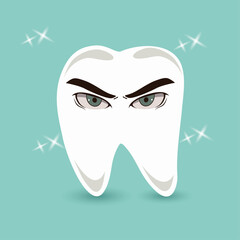 white teeth with an expression that is ready to eat anything because it is very healthy