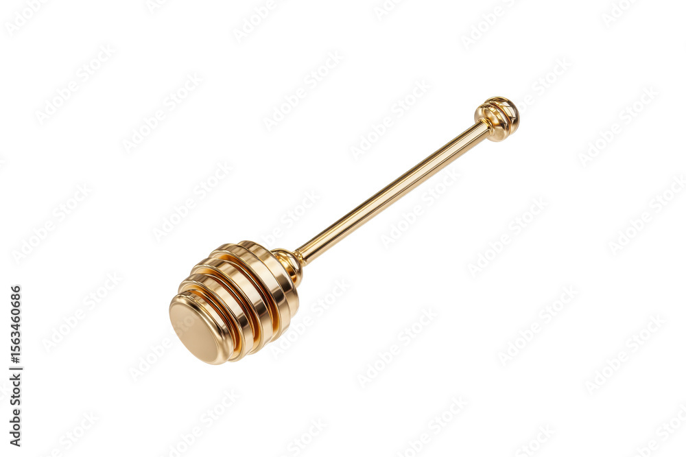 Fototapete golden honey dipper on a solid transparent background featuring a smooth shiny texture and rendering