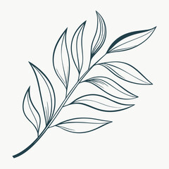 Leaf Logo Elements Minimal Vector Design
