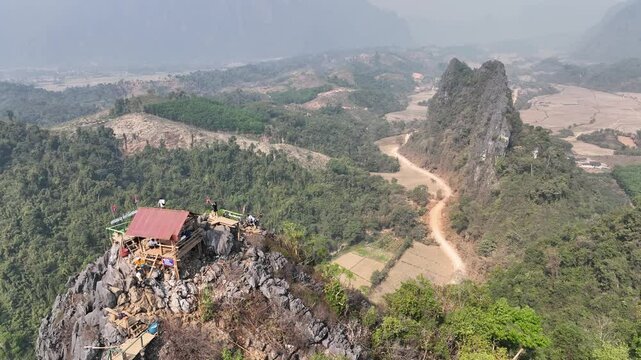 Aerial view of Pha Ngern mountain, Laos.