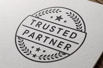 Trusted partner badge emblem seal symbol for business certification, reliability, and quality branding.