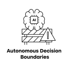 AI Control Limits Icon, Machine Learning Safety Barrier