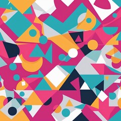 Minimal Geometric Abstract Background – Colorful Flat Shapes, Modern Vector Design