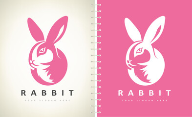 rabbit animal logo vector design