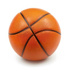 Isolated orange basketball ball for sport game equipment and recreation on white background studio shot