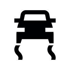 Illustration of car skid control icon vector image for vehicle safety and driving assistance systems and road condition awareness vector