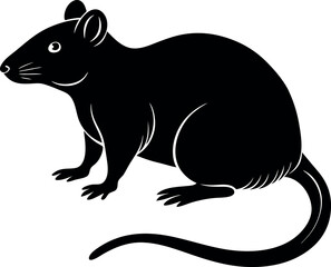 Obraz premium A Silhouette of a Black Rat in Profile