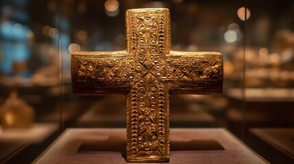 Explore ancient gold cross artifact a stunning religious relic from the past historical treasure find