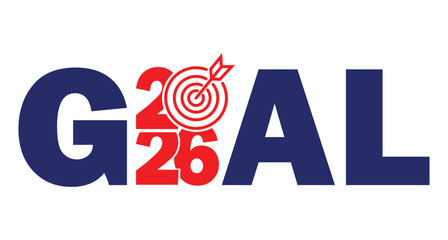 New Year realistic target and goals with symbol of 2026 Target concept for new year 2026