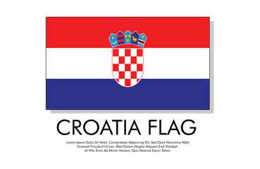 Naklejka premium Croatia flag banner Croatia flag with white background illustration design Croatia independence day banner design 