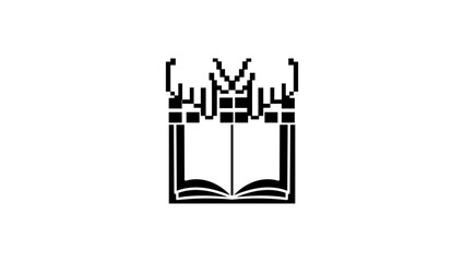 blogger symbol, black isolated silhouette
