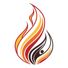 Abstract Flame Logo Shape
