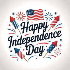 Fourth of July Graphic Happy Independence Day Fireworks American Flag