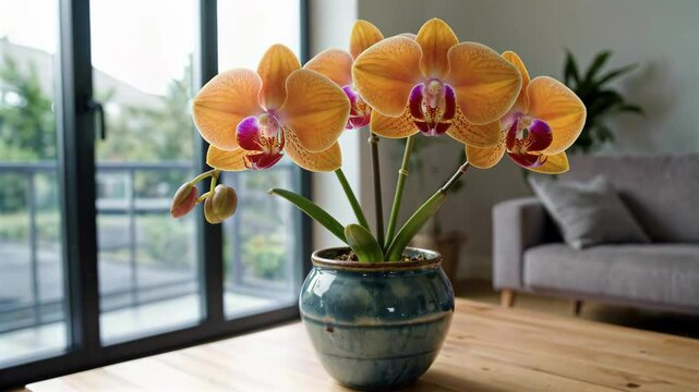 Indoor potted butterfly rant write Indoor potted Phalaenopsis