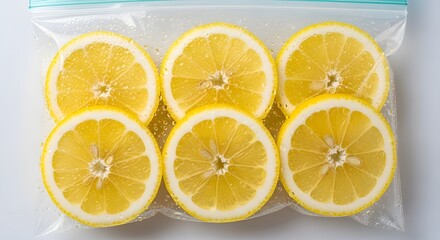 Fototapeta premium Fresh Lemon Slices in Bag