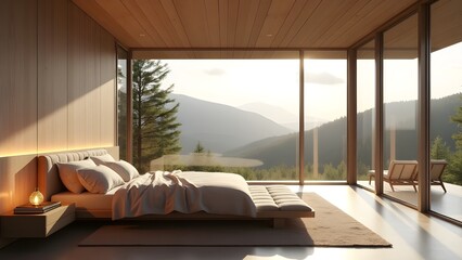 Spacious Bedroom Layout with Bed