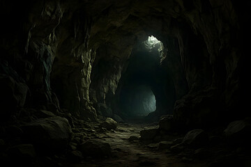 Cave Path with Distant Opening