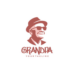 Elegant Vintage Grandpa Logo Design vector illustration	