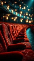 Red velvet theater seats create an inviting atmosphere in a historic venue filled with warm lighting
