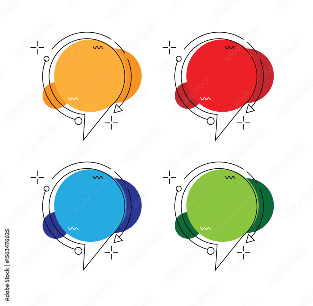 Fototapete abstract speech bubble sale banner line art different colors. graphic design elements and resources 