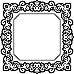 Abstract square ethnic, art deco frame design