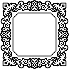 Abstract square ethnic, art deco frame design