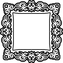 Abstract square ethnic, art deco frame design