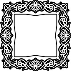 Abstract square ethnic, art deco frame design